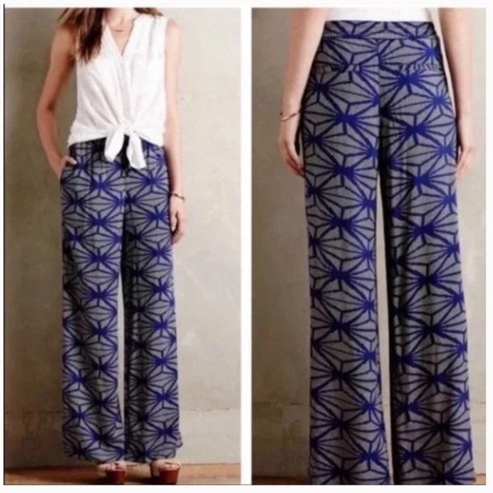 Hei Hei Anthropologie Hirondelle Boho Printed Wide Leg Pants